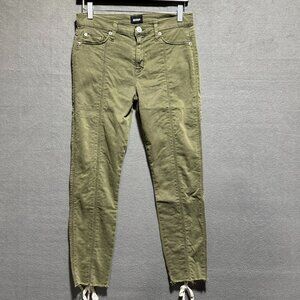 HUDSON Size 28 Green Nico Mid-Crop Lace Up Super Skinny Ankle Jean